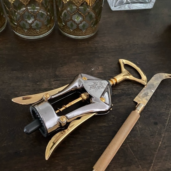 olimpic made in Italy with brass corkscrew and mid century  luxury bar tool - Picture 5 of 11